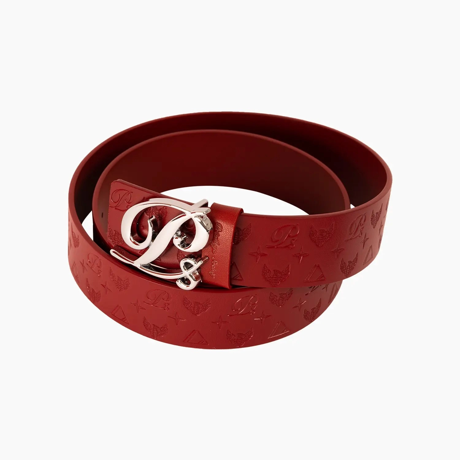 Must-Have Gift Ideas Men'S Monogram Leather Hc Belt Silver Red
