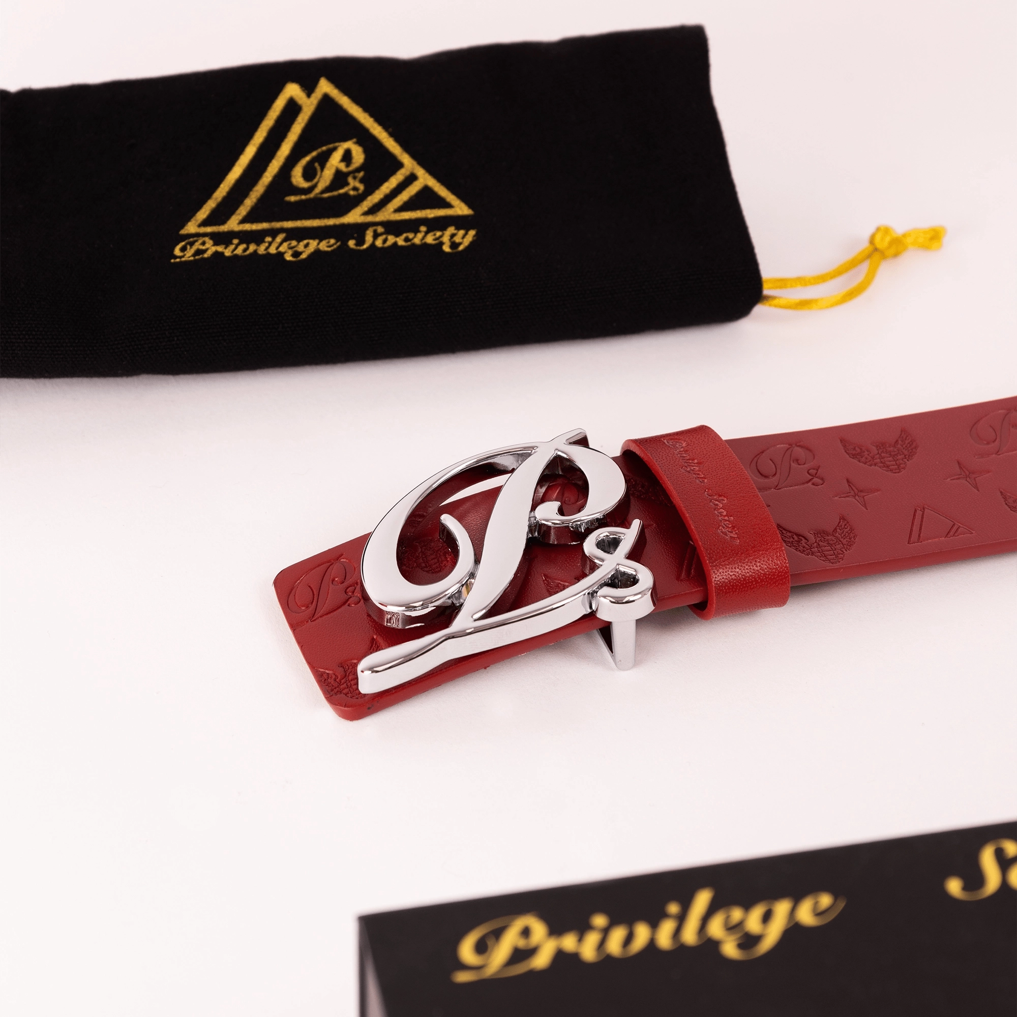 Dont Miss Out! Must-Have Gift Ideas Men'S Monogram Leather Hc Belt Silver Red