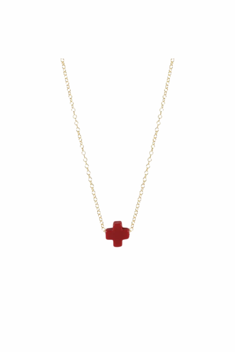 16" Necklace Gold - Signature Cross Small Red Dont Miss This Deal Exclusive Savings Event