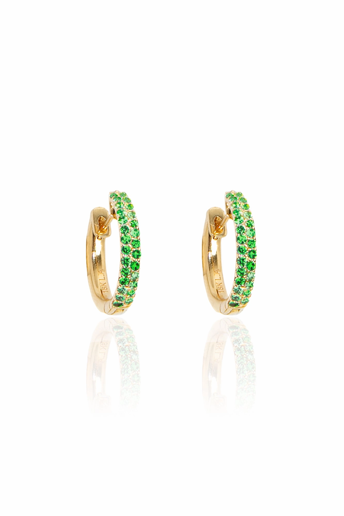 Todays Best Deal Todays Mega Savings Tsavorite Pav Huggies In Yellow Gold