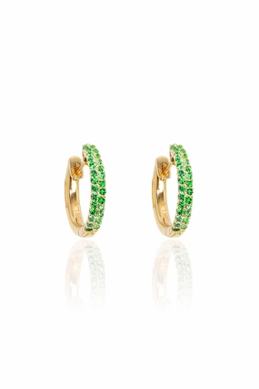 Todays Best Deal Todays Mega Savings Tsavorite Pav Huggies In Yellow Gold