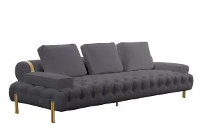 Tufting Dark Grey 3 Seater Sofa