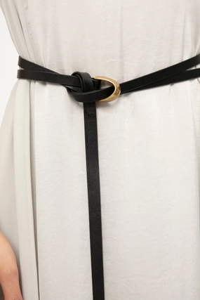 Twist Wrap Tie Belt In Noir Clearance Alert Now