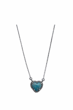 Save Today Only Clearance Steal Today Ultra Mini Turquoise Heart Necklace