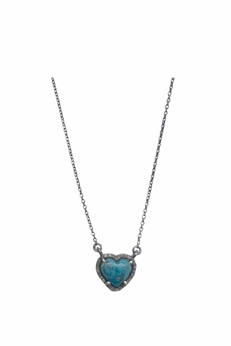 Save Today Only Clearance Steal Today Ultra Mini Turquoise Heart Necklace