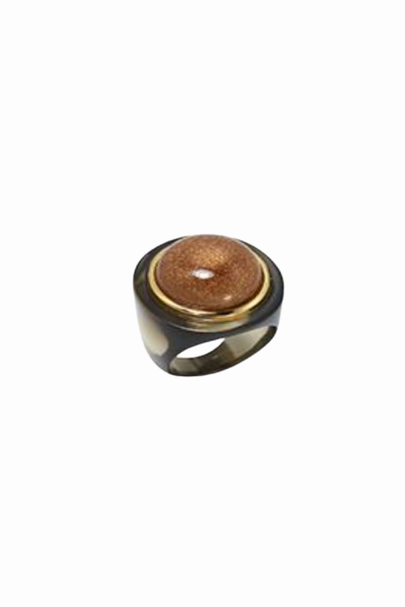 Deep Smokey Gold Polished Sandstone Ring Trending Now Offer Dont Miss Hot Deals