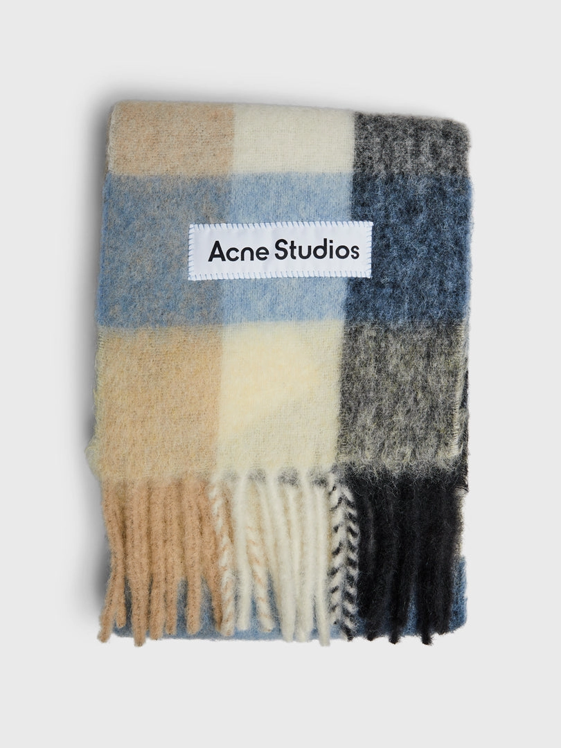 Vally Checked Scarf In Blue, Beige And Black Best Seller Deal