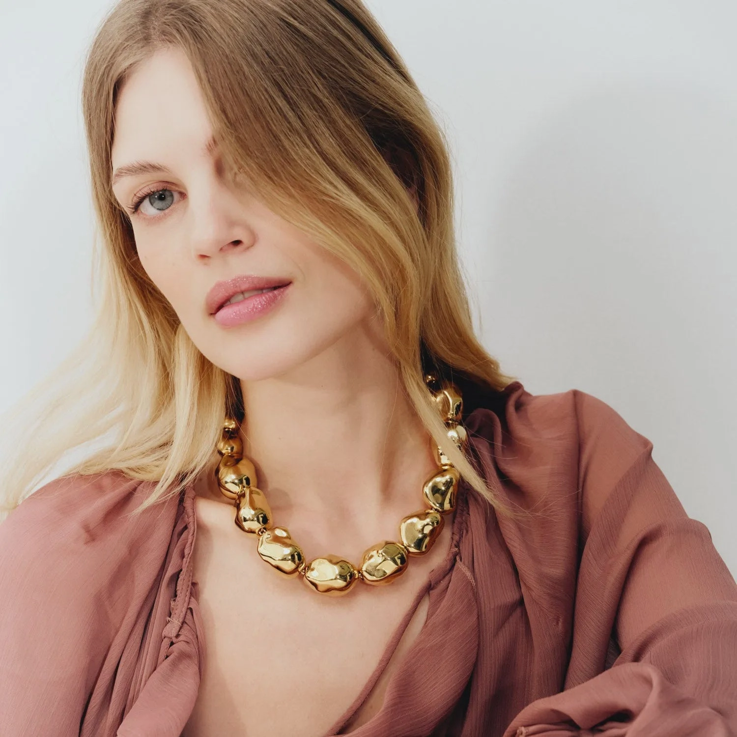 Vanessa Baroni Big Organic Gold Necklace Shop & Grab Savings Weekend Sale Special