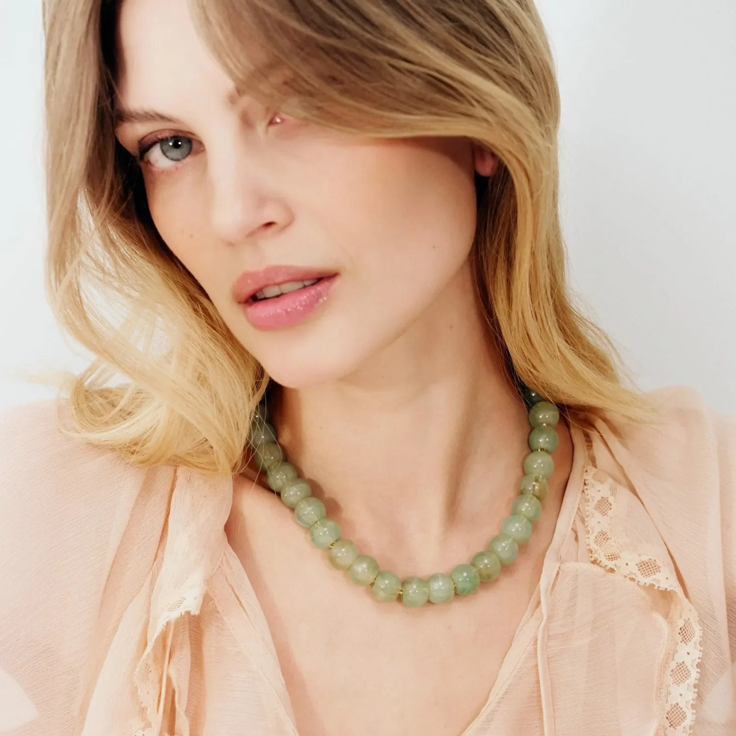 Instant Savings Inside Vanessa Baroni Mini Beads Necklace In Jade