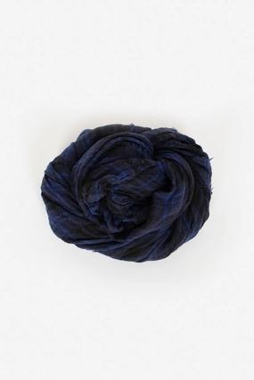 Washed Wool Shawl China Blue Tartan Hot Clearance Now