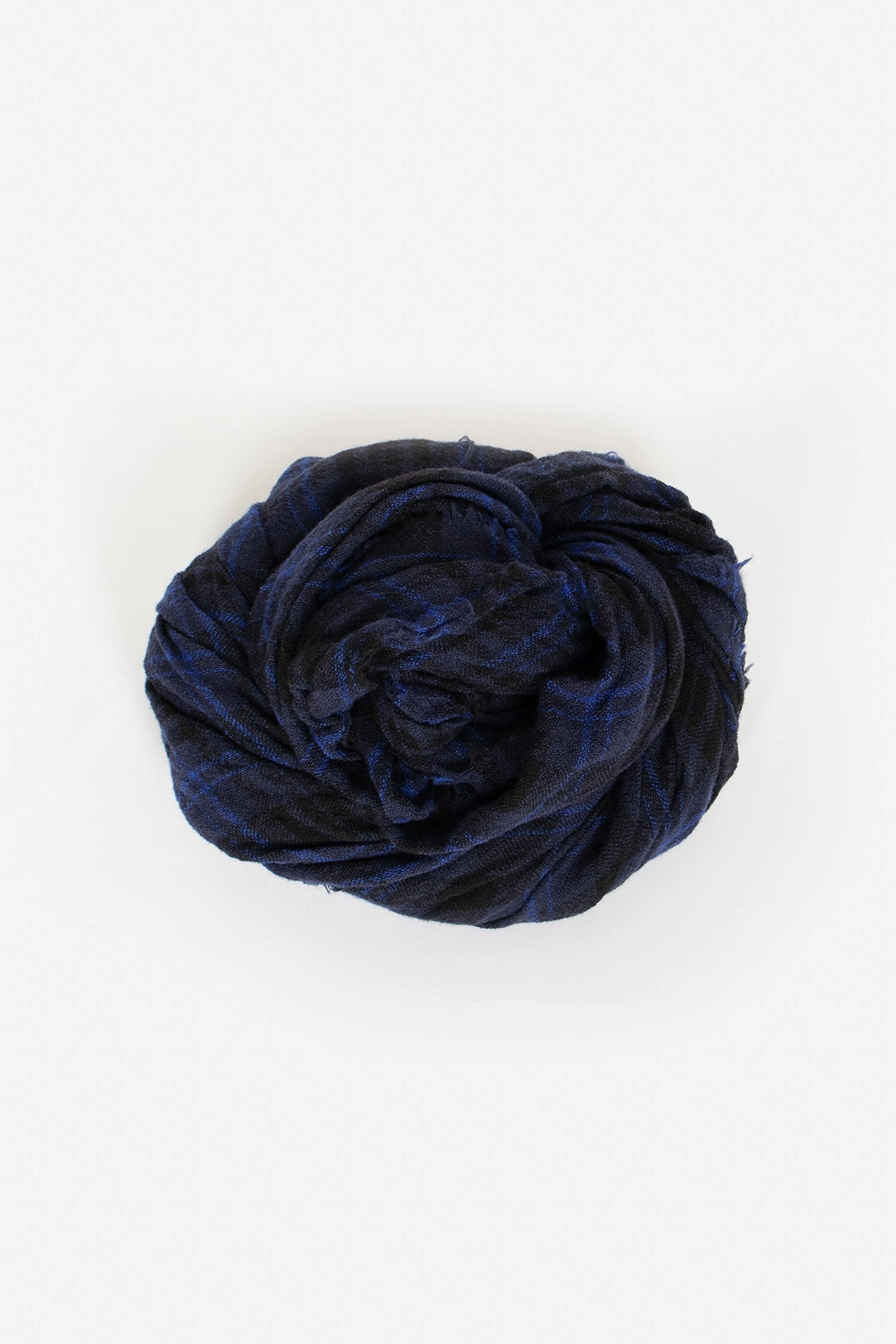 Washed Wool Shawl China Blue Tartan Hot Clearance Now