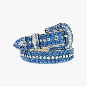 Todays Best Deal Dna Belt - Blue Horse Hair With Blue And Multi Stones