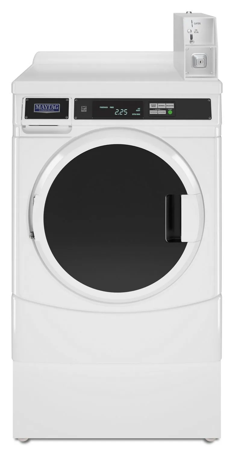 Whirlpool CED9150GW 27" Commercial Electric Front-Load Dryer Featuring Factory-Installed Coin Drop With Coin Box White