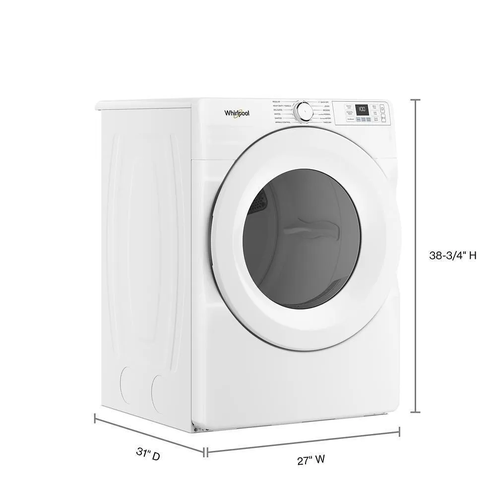 Whirlpool WGD4720RW 7.4 Cu. Ft. Smart Front Load Energy Star Gas Dryer With Quick Dry Cycle