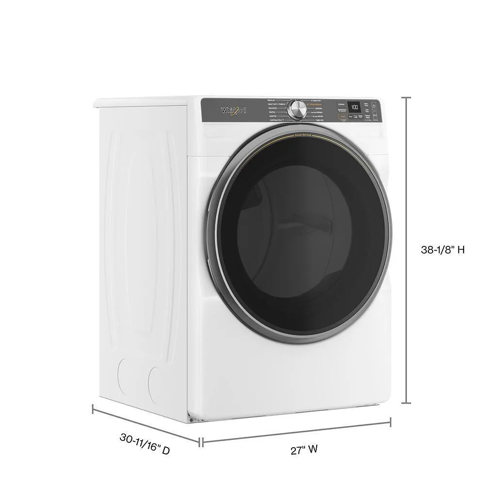 Whirlpool WGD6720RW 7.4 Cu. Ft. Smart Front Load Energy Star Gas Dryer With Steam Capabilities