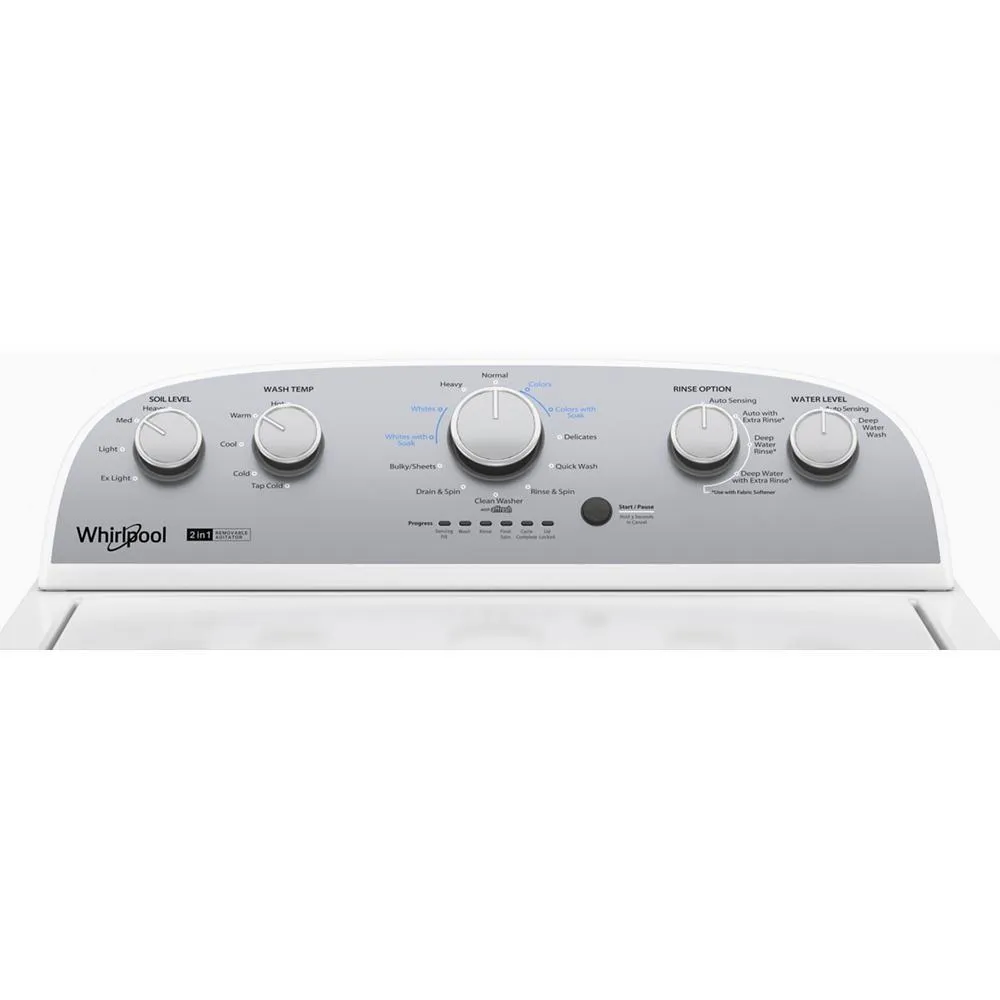 Whirlpool WTW4957PW 3.8-3.9 Cu. Ft. Whirlpool? Top Load Washer With Removable Agitator