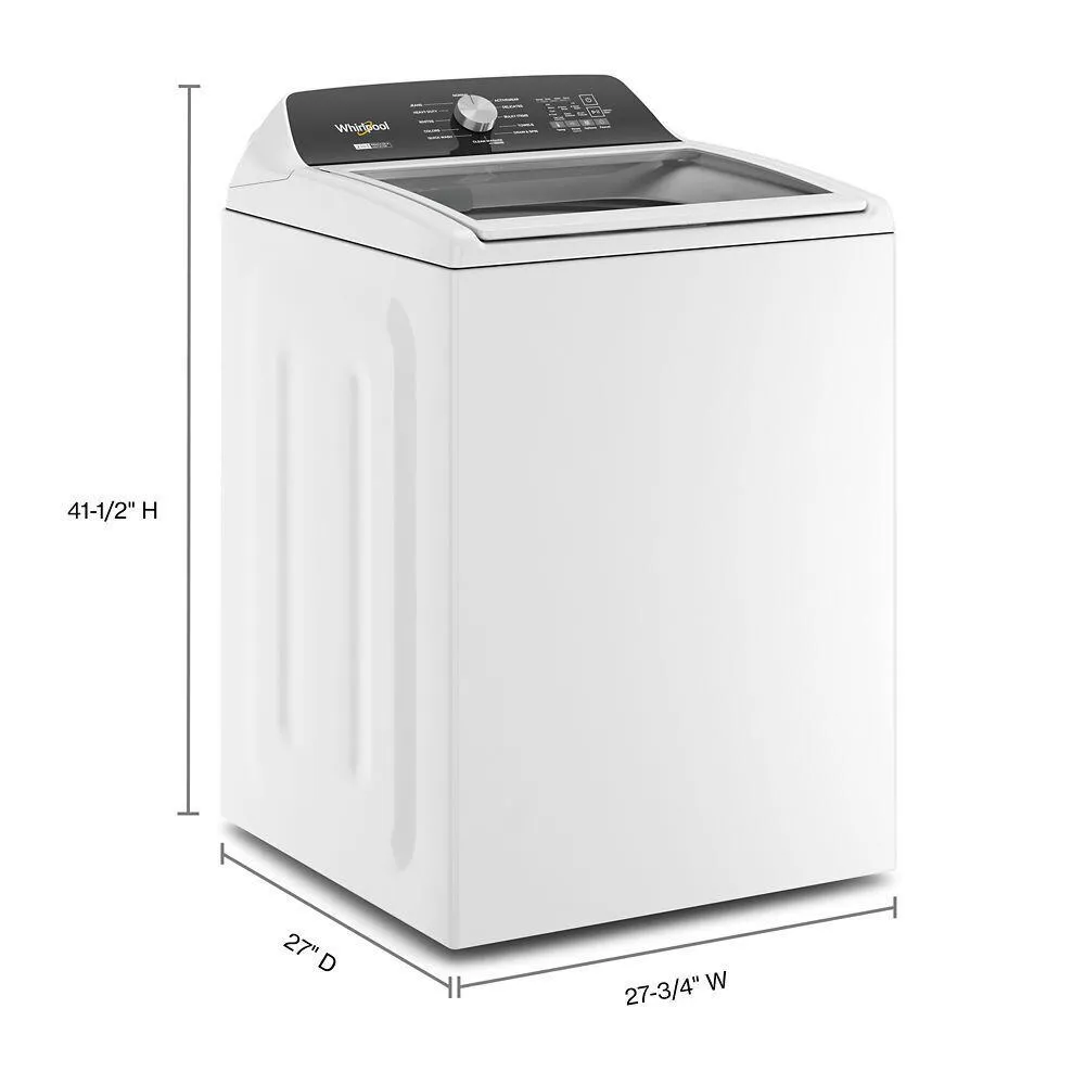 Whirlpool WTW5057LW 4.7-4.8 Cu. Ft. Capacity Top Load Washer With Removable Agitator