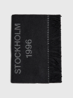 Wide Logo Scarf In Black And White Hot Sale Frenzy Big Sale Today