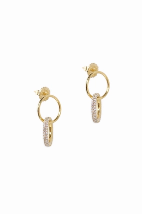 Dont Miss This Deal Special Savings Today Yellow Gold Diamond Double Mini Circle Hoops