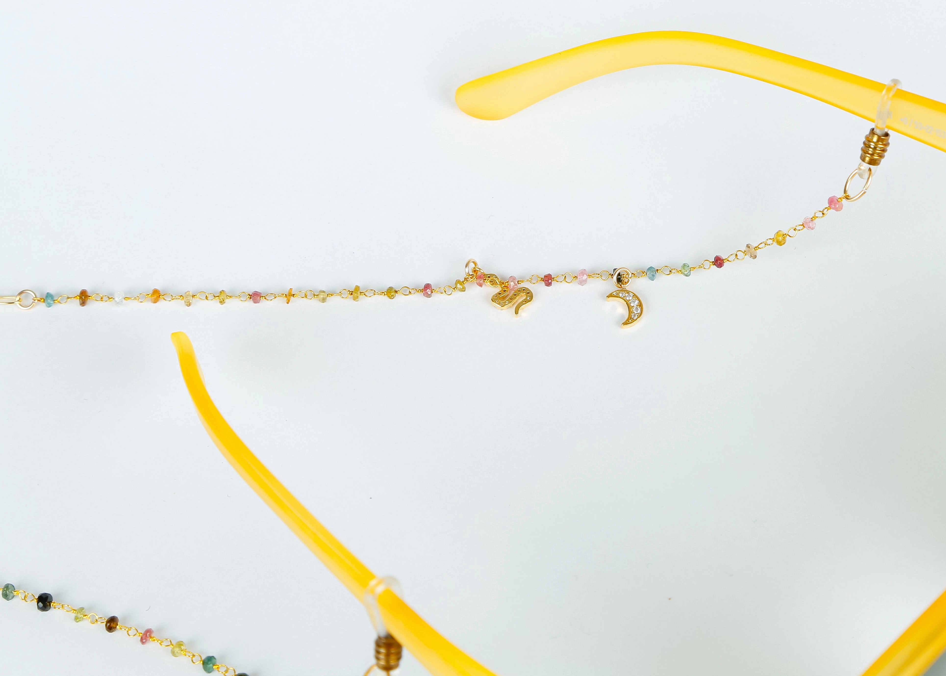 Zoi Marquee Glasses Chain, Pyrite, Emerald, Cactus, Stars Special Price Offer Mega Hot Offer