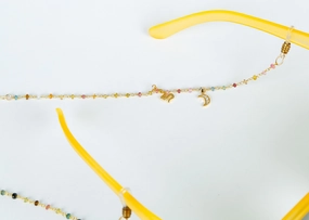 Zoi Marquee Glasses Chain, Pyrite, Emerald, Cactus, Stars Special Price Offer Mega Hot Offer